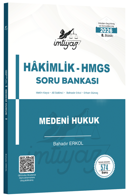 İmtiyaz 2026 HMGS Hakimlik Medeni Hukuk Soru Bankası 8. Baskı - Bahadır Erkol İmtiyaz Yayıncılık