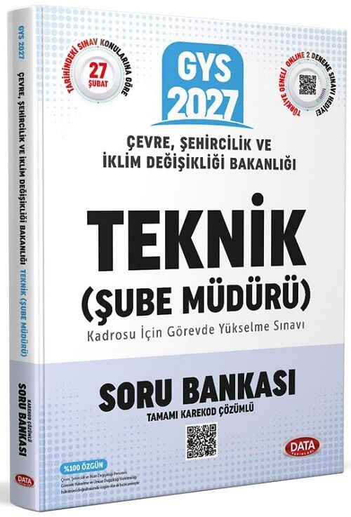 Data 2027 GYS Çevre Şehircilik İklim Değişikliği Bakanlığı Teknik Şube Müdürü Soru Bankası Çözümlü Görevde Yükselme Data Yayınları