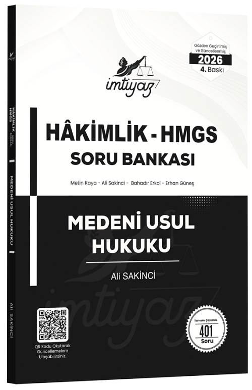 İmtiyaz 2026 HMGS Hakimlik Medeni Usul Hukuku Soru Bankası 4. Baskı - Ali Sakinci İmtiyaz Yayıncılık