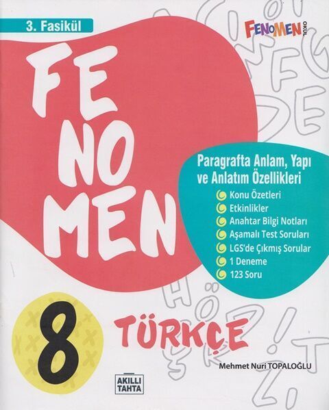 Gama 8. Sınıf Türkçe Fenomen Paragrafta Anlam Yapı ve Anlatım Özellikleri 3. Fasikül Gama Yayınları