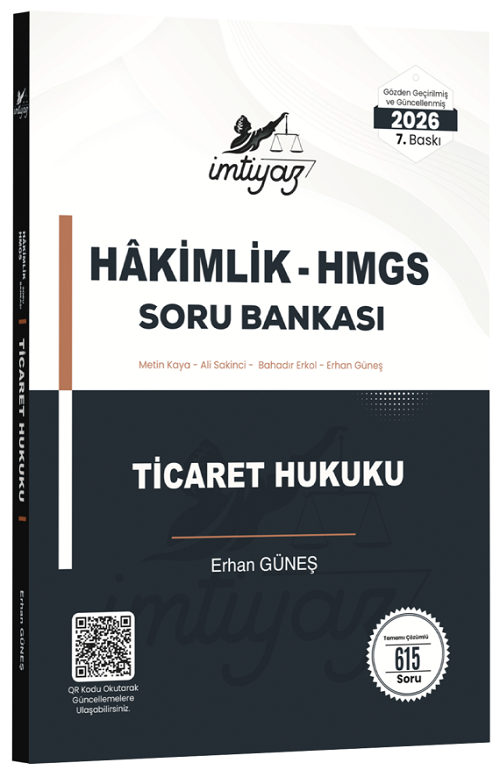 İmtiyaz 2026 HMGS Hakimlik Ticaret Hukuku Soru Bankası 7. Baskı - Erhan Güneş İmtiyaz Yayıncılık