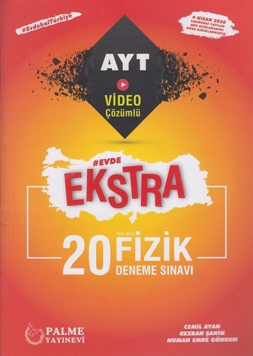 Palme YKS AYT Fizik 20 Deneme Evde Ekstra Video Çözümlü Palme Yayınları