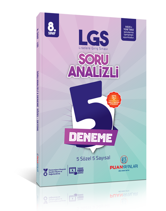 Puan 8. Sınıf LGS Soru Analizli 5 Deneme Puan Yayınları