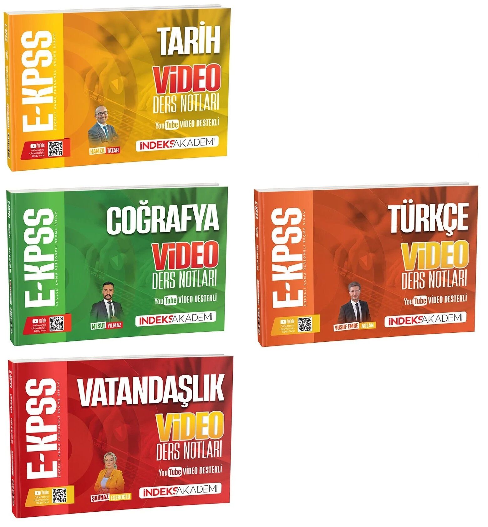 İndeks Akademi 2026 EKPSS Tarih + Coğrafya + Vatandaşlık + Türkçe Video Ders Notları 4 lü Set İndeks Akademi Yayıncılık