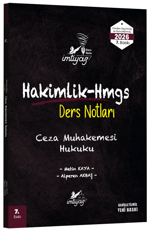 İmtiyaz 2026 HMGS Hakimlik Ceza Muhakemesi Hukuku Ders Notları 7. Baskı - Metin Kaya İmtiyaz Yayıncılık