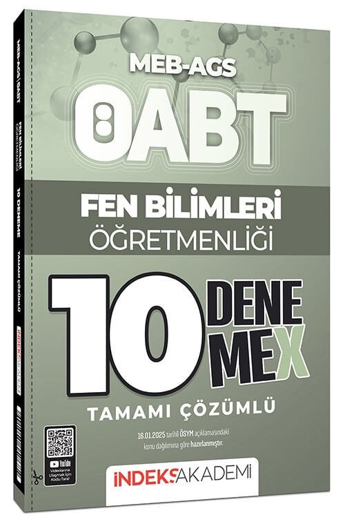 İndeks Akademi 2027 ÖABT MEB-AGS Fen Bilimleri Öğretmenliği 10 DenemeX Çözümlü İndeks Akademi Yayıncılık