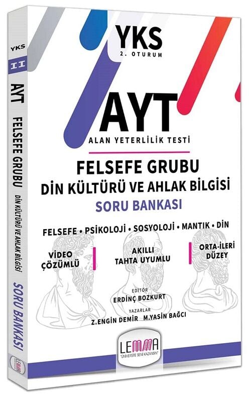 SÜPER FİYAT - Yargı LEMMA 2020 YKS AYT Felsefe Grubu ve Din Kültürü Soru Bankası Video Çözümlü Yargı Lemma Yayınları