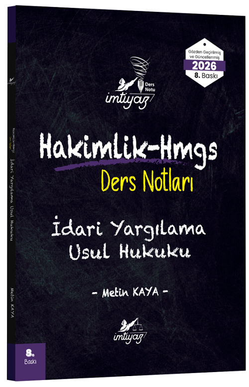 İmtiyaz 2026 HMGS Hakimlik İdari Yargılama Usul Hukuku Ders Notları 8. Baskı - Metin Kaya İmtiyaz Yayıncılık