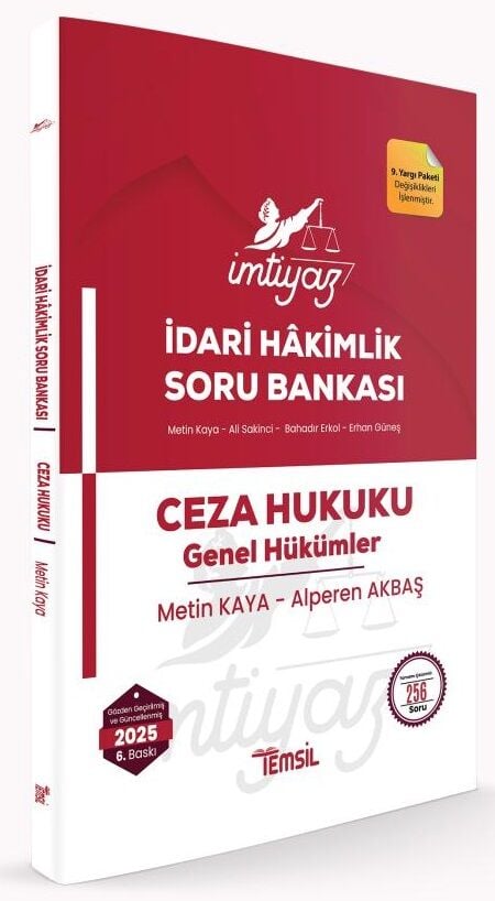 Temsil 2025 İMTİYAZ İdari Hakimlik Ceza Hukuku Genel Hükümler Soru Bankası Çözümlü 6. Baskı - Metin Kaya Temsil Yayınları