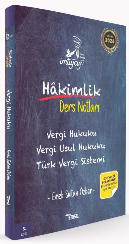 SÜPER FİYAT - Temsil 2024 İMTİYAZ Hakimlik Vergi, Vergi Usul Hukuku, Türk Vergi Sistemi Ders Notları 3. Baskı - Emek Sultan Özkan Temsil Kitap Yayınları
