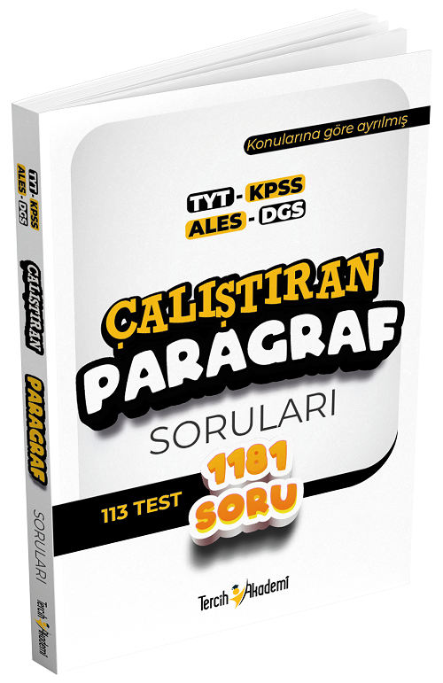 Tercih Akademi TYT KPSS ALES DGS Çalıştıran Paragraf Soruları Soru Bankası Tercih Akademi Yayınları
