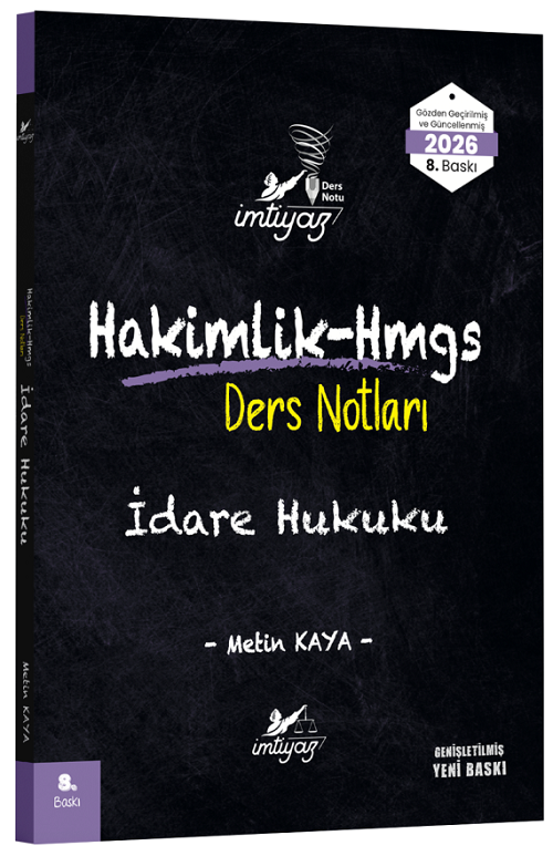 İmtiyaz 2026 HMGS Hakimlik İdare Hukuku Ders Notları 8. Baskı - Metin Kaya İmtiyaz Yayıncılık