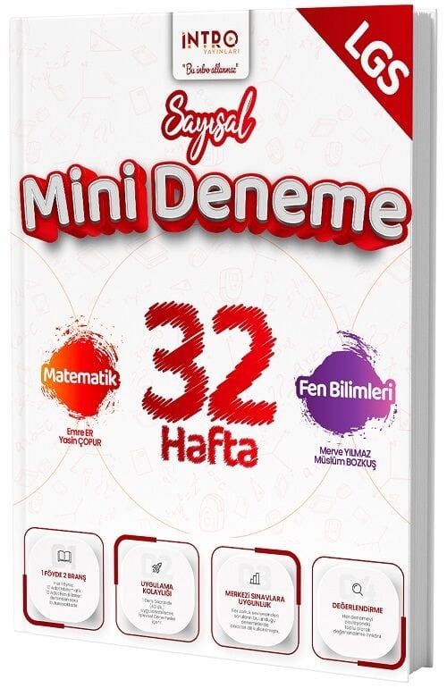 İntro 8. Sınıf LGS Sayısal 32 Hafta Mini Deneme İntro Yayınları