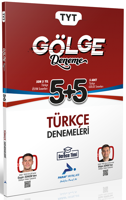 Paraf YKS TYT Türkçe Derece Timi Gölge 5+5 Deneme Paraf Yayınları
