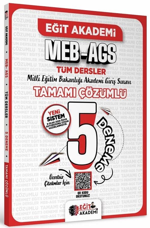 YENİ AGS - Eğit Akademi 2026 MEB-AGS Tüm Dersler 5 Deneme Çözümlü Eğit Akademi