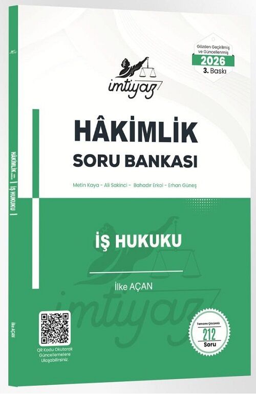 İmtiyaz 2026 Hakimlik İş Hukuku Soru Bankası 3. Baskı - İlke Açan İmtiyaz Yayıncılık