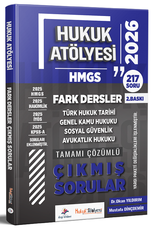 Dizgi Kitap 2026 Hukuk Atölyesi HMGS Hakimlik Fark Dersler Çıkmış Sorular Çözümlü 2. Baskı - Okan Yıldırım, Mustafa Dinçdemir Dizgi Kitap