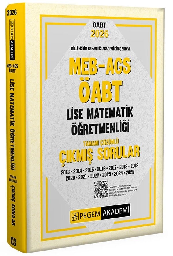 SÜPER FİYAT - Pegem 2026 ÖABT MEB-AGS Lise Matematik Öğretmenliği Çıkmış Sorular Çözümlü Pegem Akademi Yayınları