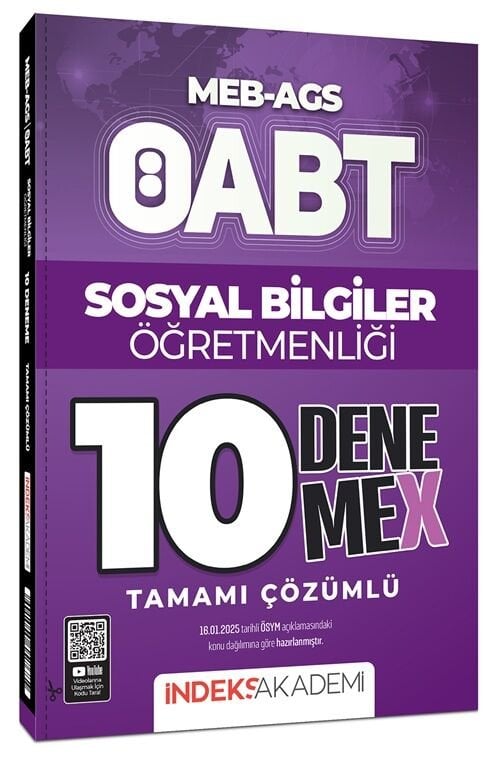 İndeks Akademi 2027 ÖABT MEB-AGS Sosyal Bilgiler Öğretmenliği 10 DenemeX Çözümlü İndeks Akademi Yayıncılık