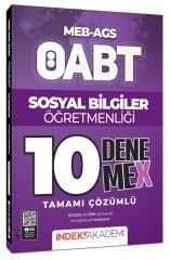 İndeks Akademi 2026 ÖABT MEB-AGS Sosyal Bilgiler Öğretmenliği 10 DenemeX Çözümlü İndeks Akademi Yayıncılık