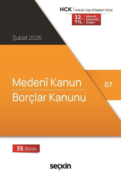Seçkin 2026 Medeni Kanun, Borçlar Kanunu Cep Kitabı 35. Baskı Seçkin Yayınları