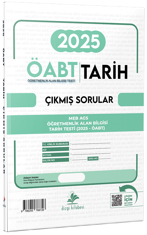 Dizgi Kitap 2025 ÖABT MEB-AGS Sınavı Tarih Öğretmenliği Çıkmış Sorular Çözümlü - Selami Yalçın Dizgi Kitap Yayınları