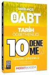 İndeks Akademi 2027 ÖABT MEB-AGS Tarih Öğretmenliği 10 DenemeX Çözümlü İndeks Akademi Yayıncılık