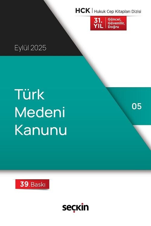 Seçkin 2024 Türk Medeni Kanunu Cep Kitabı 39. Baskı Seçkin Yayınları