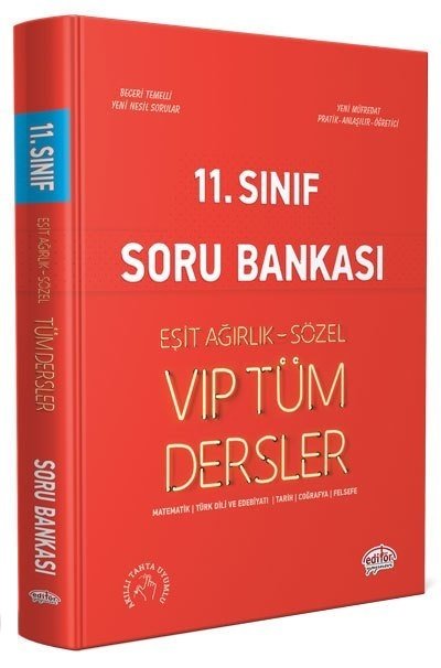 Editör 11. Sınıf VIP Tüm Dersler Eşit Ağırlık-Sözel Soru Bankası Editör Yayınları