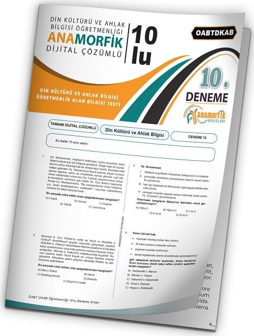 Anamorfik 2023 ÖABT Din Kültürü Öğretmenliği Türkiye Geneli Deneme 1. Kitapçık Dijital Çözümlü Anamorfik Yayınları