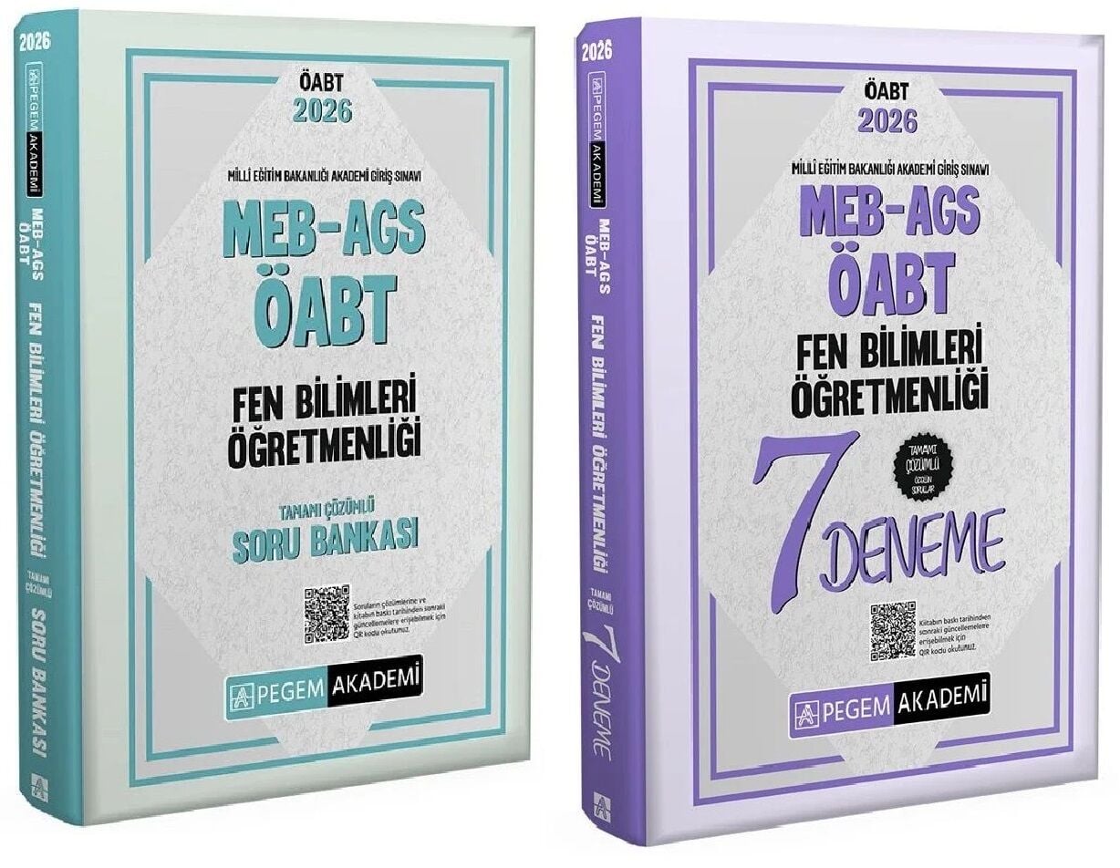 Pegem 2026 ÖABT MEB-AGS Fen Bilimleri Öğretmenliği Soru Bankası + 7 Deneme 2 li Set Pegem Akademi Yayınları