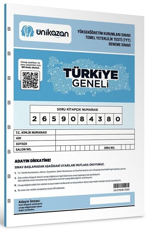 Marka 2026 YKS TYT Türkiye Geneli Ünikazan Deneme Sınavı Çözümlü Marka Yayınları
