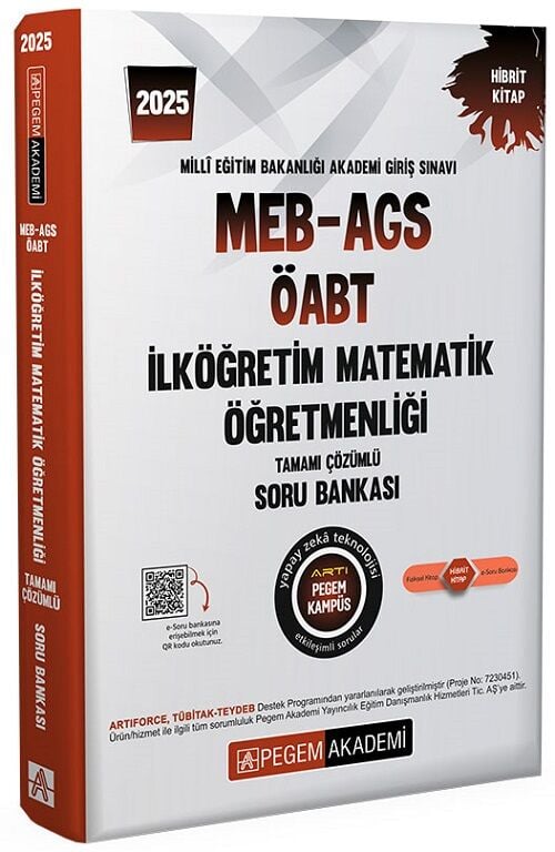 Pegem 2025 ÖABT MEB-AGS İlköğretim Matematik Öğretmenliği Soru Bankası Çözümlü Pegem Akademi Yayınları