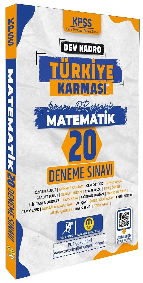 Tasarı Dev Kadro KPSS Matematik Türkiye Karması 20 Deneme Çözümlü Tasarı Yayınları