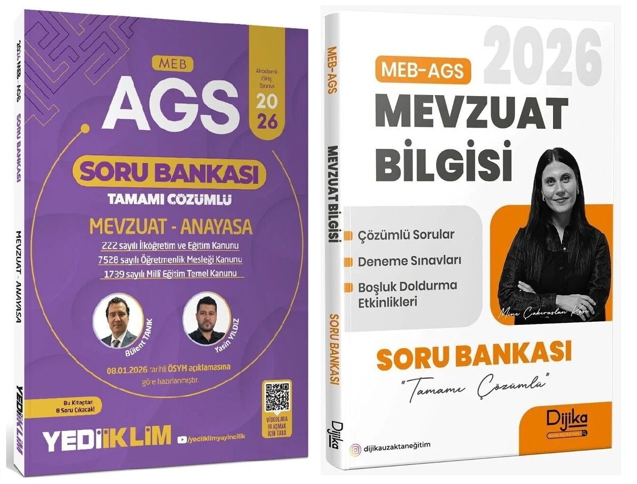 YENİ AGS - Yediiklim + Dijika 2026 MEB-AGS Mevzuat Soru Bankası 2 li Set - Bülent Tanık, Yasin Yıldız Yediiklim + Dijika Yayınları