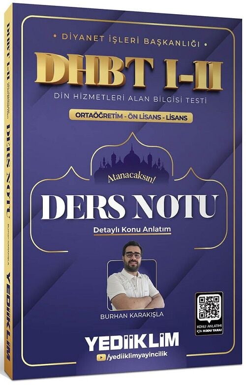 Yediiklim 2026 DHBT 1-2 Ders Notu - Burhan Karakışla Yediiklim Yayınları