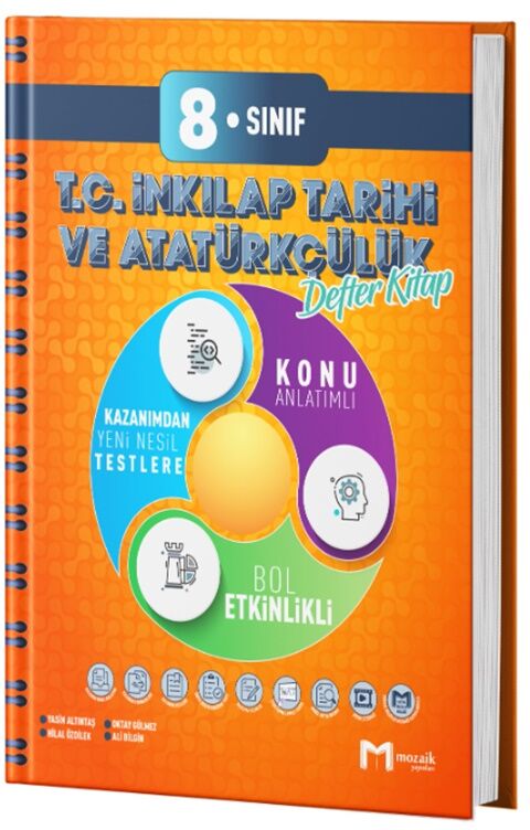 Mozaik 8. Sınıf TC İnkılap Tarihi ve Atütürkçülük İntro Konu Anlatımlı Defter Kitap Mozaik Yayınları