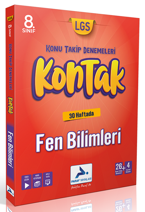 Paraf 8. Sınıf LGS Fen Bilimleri Kontak Konu Takip Denemeleri Paraf Yayınları