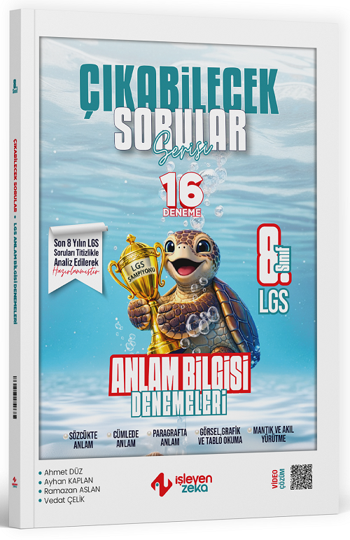 İşleyen Zeka 8. Sınıf LGS Anlam Bilgisi Çıkabilecek Sorular 16 Deneme İşleyen Zeka Yayınları
