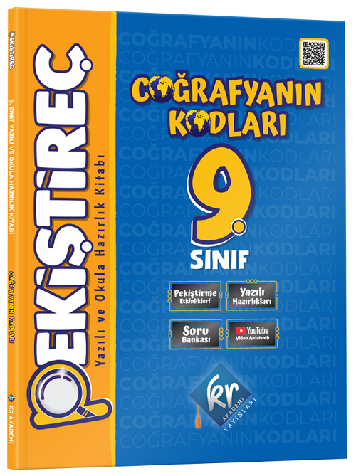 KR Akademi 9. Sınıf Coğrafyanın Kodları Pekiştireç Yazılı ve Okula Hazırlık Kitabı - Yunus Turan KR Akademi Yayınları