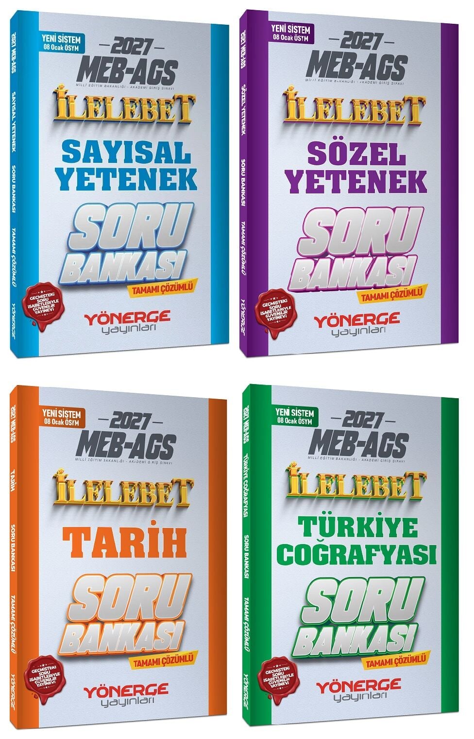 Yönerge 2027 MEB-AGS Tarih + Coğrafya + Sözel + Sayısal Yetenek İlelebet Soru Bankası 4 lü Set Yönerge Yayınları