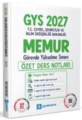 GYS Akademi 2027 GYS Çevre Şehircilik İklim Değişikliği Bakanlığı Memur Özet Ders Notları Görevde Yükselme GYS Akademi