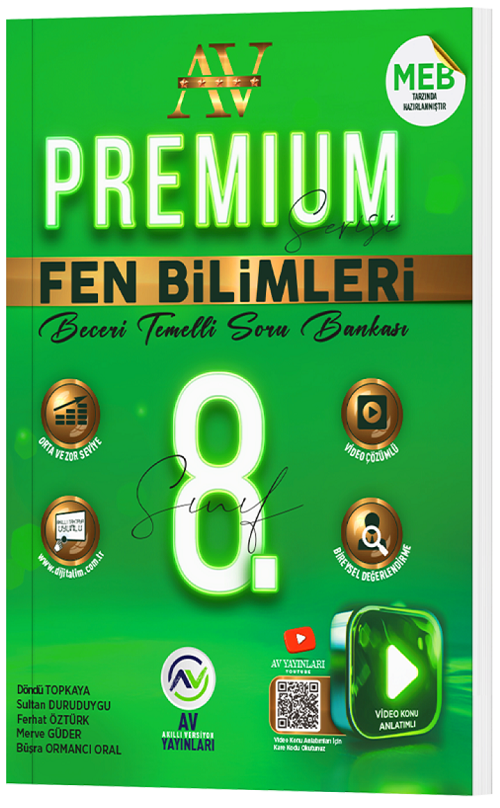 Av Yayınları 8. Sınıf Fen Bilimleri Premium Beceri Temelli Soru Bankası Av Yayınları