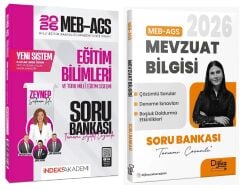 YENİ AGS - İndeks + Dijika 2026 MEB-AGS Eğitim Bilimleri + Mevzuat Bilgisi Soru Bankası 2 li Set - Zeynep Salman İçli İndeks Akademi + Dijika Yayıncılık