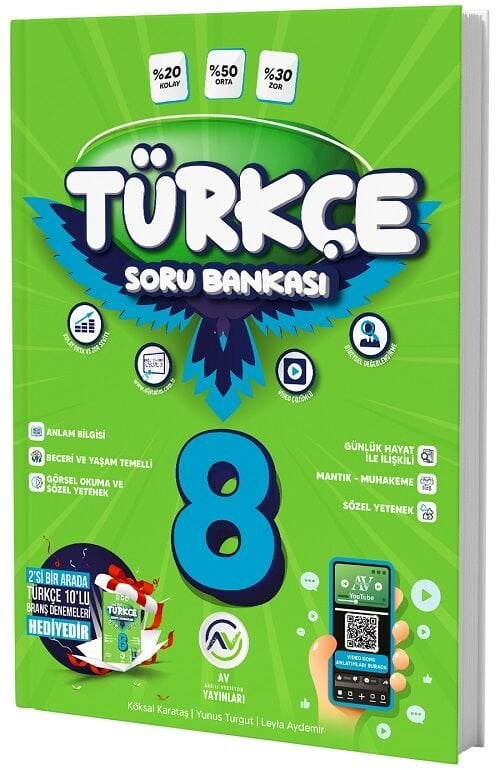 Av Yayınları 8. Sınıf Türkçe Soru Bankası Çözümlü Av Yayınları
