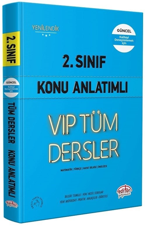Editör 2. Sınıf VIP Tüm Dersler Konu Anlatımı Mavi Kitap Editör Yayınları