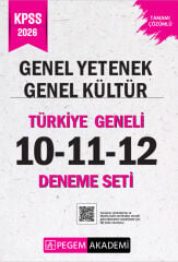 Pegem 2026 KPSS Genel Yetenek Genel Kültür Türkiye Geneli 3 Deneme (10-11-12) Pegem Akademi Yayınları