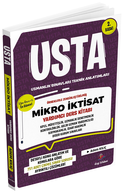 Dizgi Kitap KPSS Kaymakamlık Hakimlik ve Uzmanlık Sınavları Mikro İktisat USTA Yardımcı Ders Kitabı 2. Baskı - Adem Kılıç Dizgi Kitap Yayınları