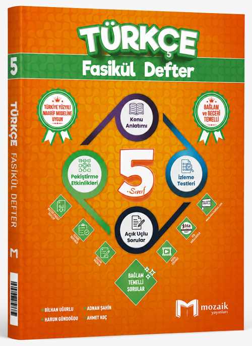 Mozaik 5. Sınıf Türkçe Maarif Model Konu Anlatımlı Fasikül Defter Mozaik Yayınları