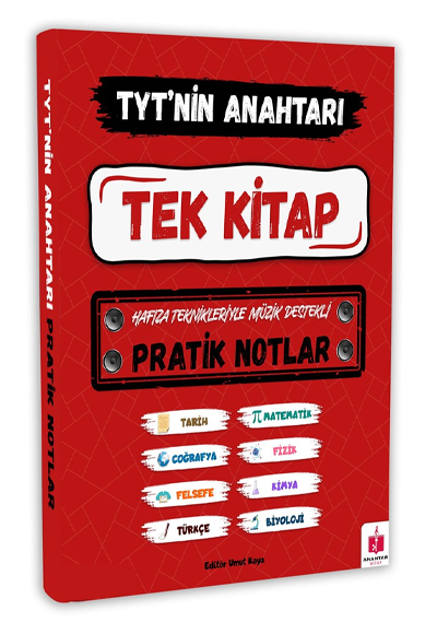 SÜPER FİYAT - Anahtar Kitap YKS TYT nin Anahtarı Hafıza Teknikleriyle Müzik Destekli Pratik Notlar Tek Kitap Anahtar Kitap